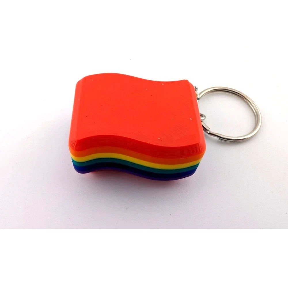 Pride Rainbow‎ Flat Fidget Clicker Keychain